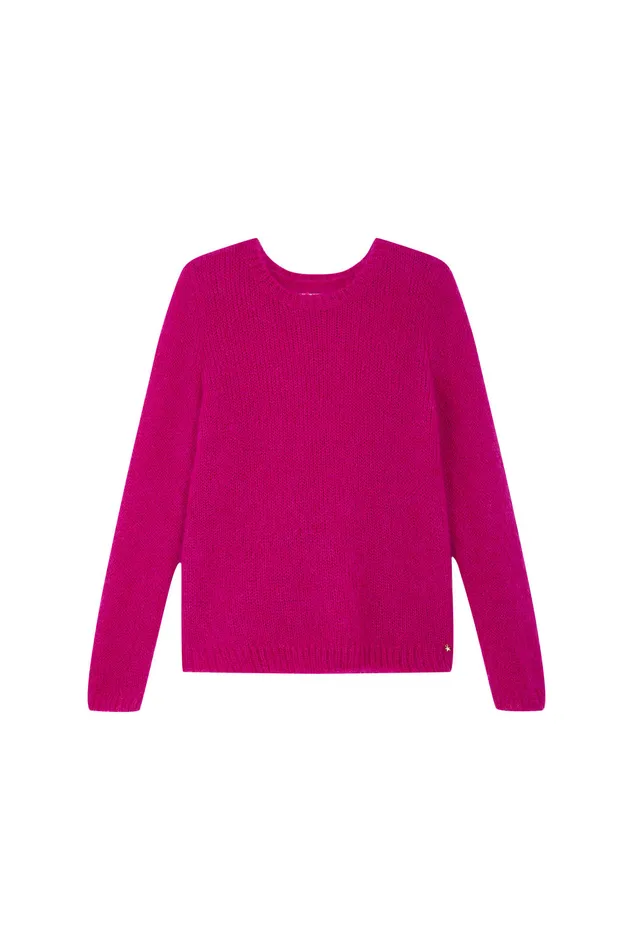 Women Jumper Chouky Lupin Pull Mohair Rose Fuchsia Des Petits Hauts Jumpers and Cardigans