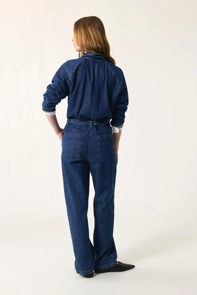 Women Jumpsuit Loustik Stone Combinaison Coton Bleu Des Petits Hauts Denim
