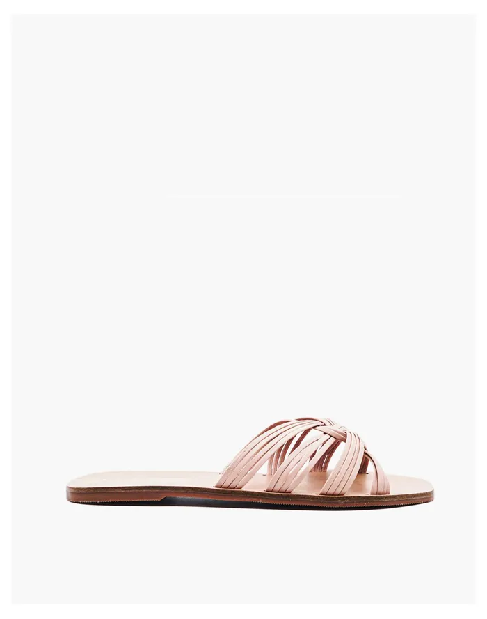 Women KAANAS Miciela Strappy Knot Leather Sandal Nude Madewell Sandals