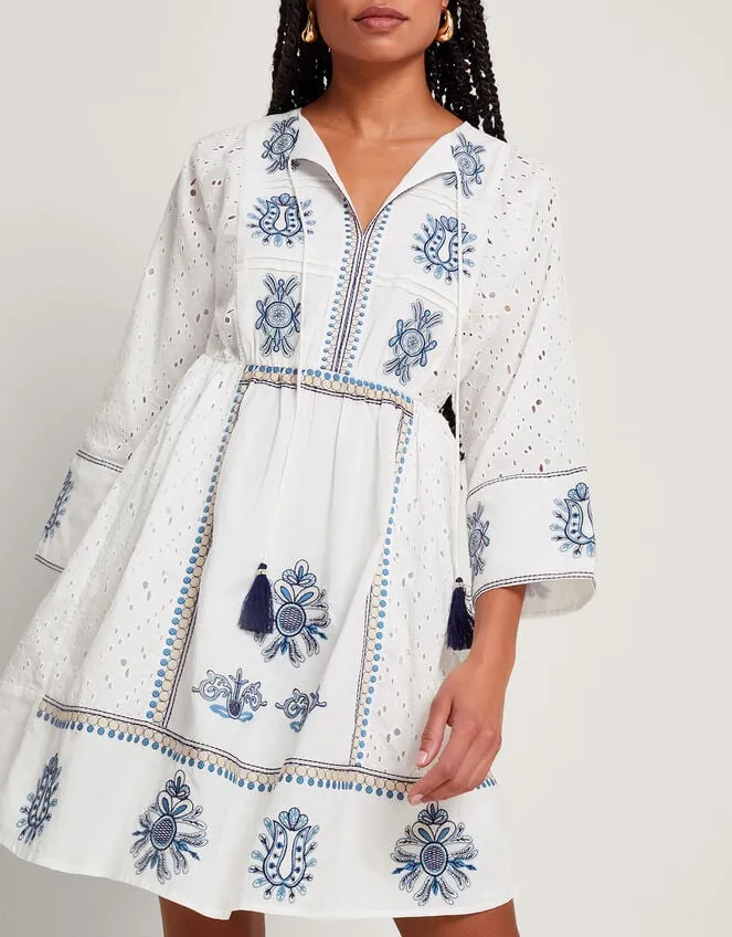 Women Katie Embroidered Kaftan Ivory Monsoon Kaftans and Kimonos