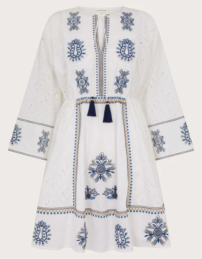 Women Katie Embroidered Kaftan Ivory Monsoon Kaftans and Kimonos