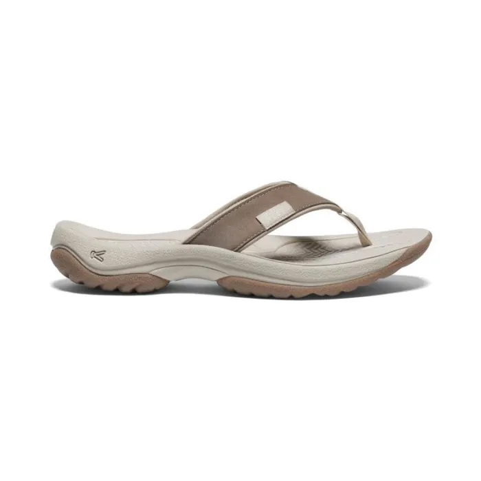 Women KEEN Sandals Kona Flip BrindleSilver Birch Leather FlipFlop
