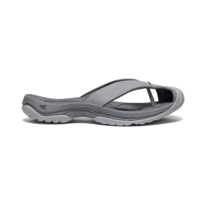 Women KEEN SlipOns Waimea AlloyBlack Leather FlipFlop