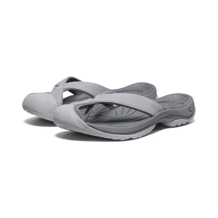 Women KEEN SlipOns Waimea AlloyBlack Leather FlipFlop Women KEEN SlipOns Waimea AlloyBlack Leather FlipFlop