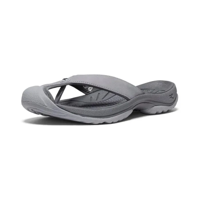 Women KEEN SlipOns Waimea AlloyBlack Leather FlipFlop Women KEEN SlipOns Waimea AlloyBlack Leather FlipFlop