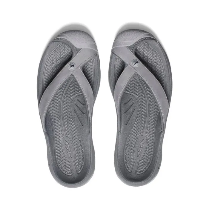 Women KEEN SlipOns Waimea AlloyBlack Leather FlipFlop Women KEEN SlipOns Waimea AlloyBlack Leather FlipFlop