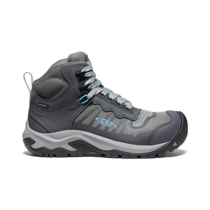 Women KEEN Work Boots and Shoes Grey Work Boots 8211 Reno Mid KBF WP