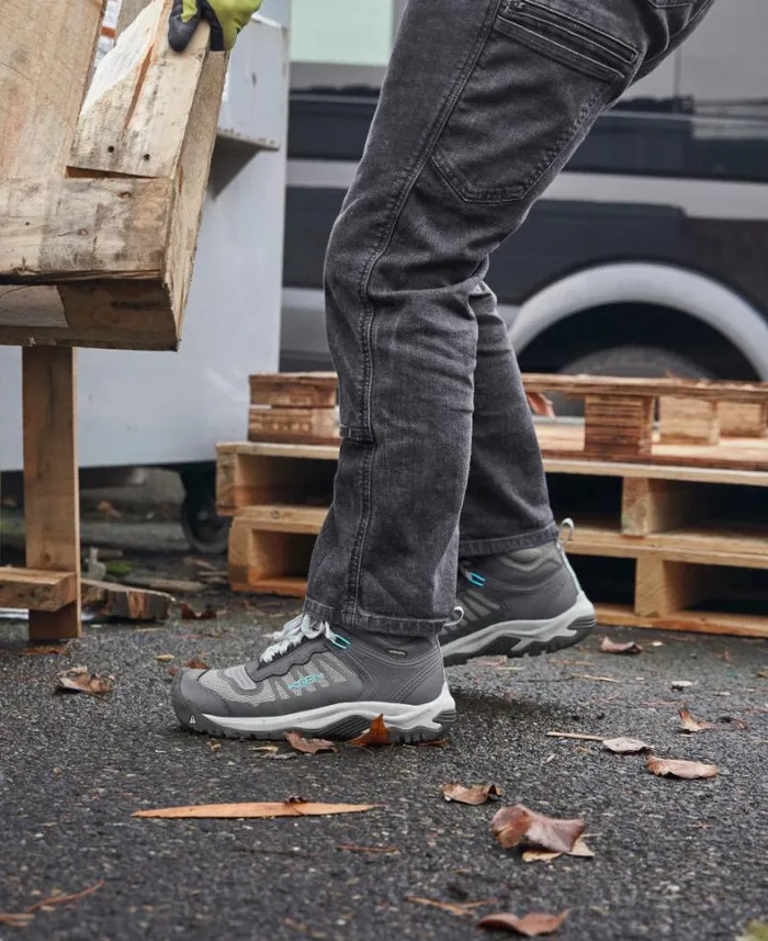 Women KEEN Work Boots and Shoes Grey Work Boots 8211 Reno Mid KBF WP Women KEEN Work Boots and Shoes Grey Work Boots 8211 Reno Mid KBF WP