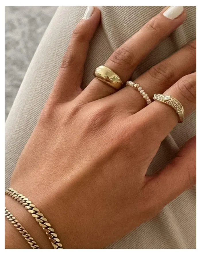 Women Kinn Biwa Pearl Ring Gold Madewell 14K GoldPlated Women Kinn Biwa Pearl Ring Gold Madewell 14K GoldPlated