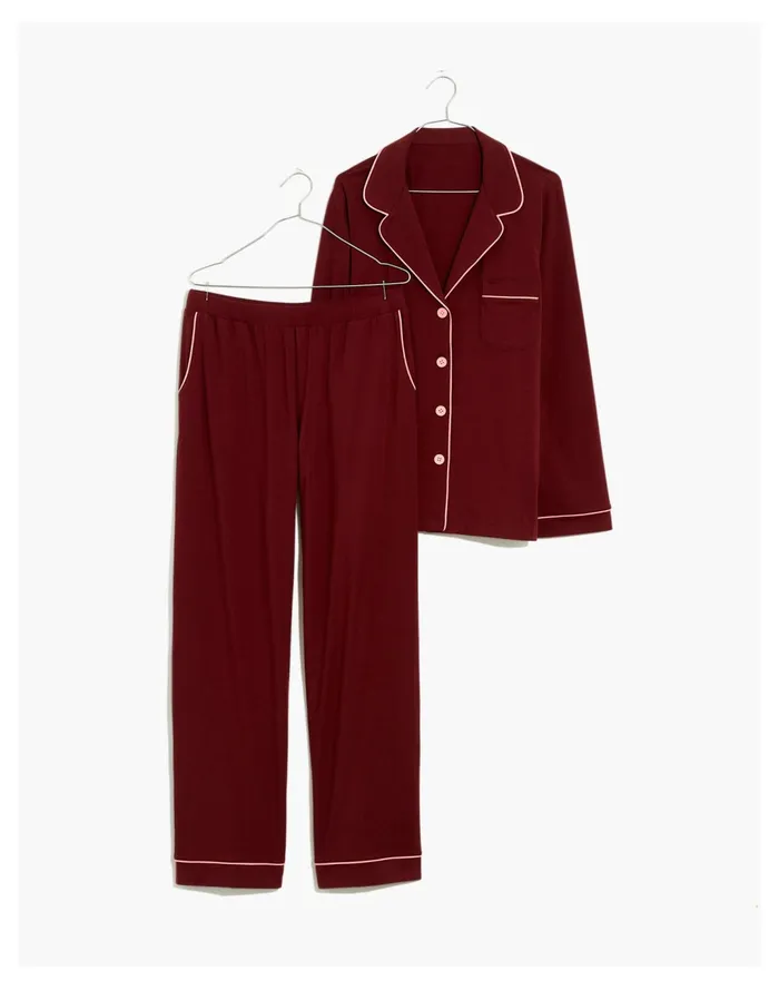 Women Knit Bedtime Pajama Set Dark Cabernet Madewell Pajamas
