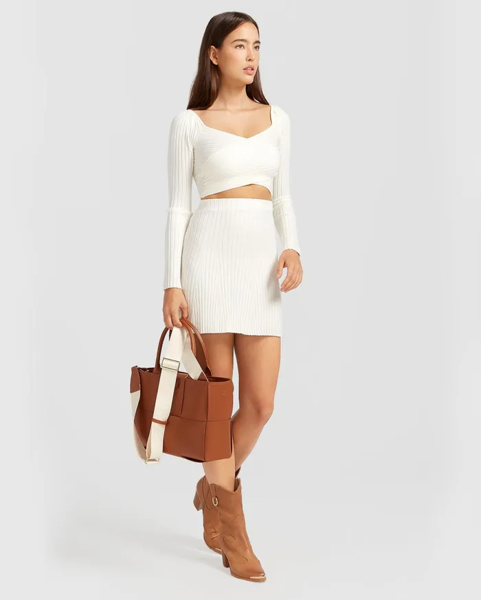 Women Knitwear Belle and Bloom Forget Me Not Knit Crop 8211 Cream