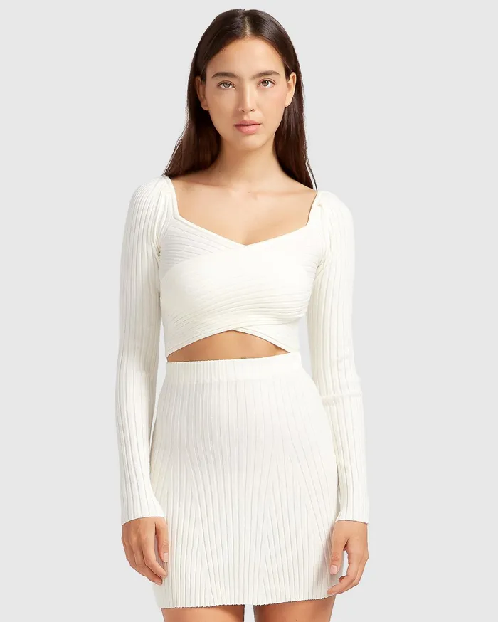 Women Knitwear Belle and Bloom Forget Me Not Knit Crop 8211 Cream
