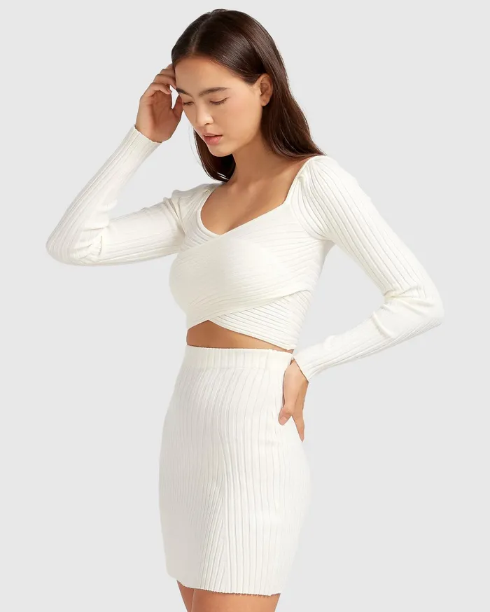 Women Knitwear Belle and Bloom Forget Me Not Knit Crop 8211 Cream