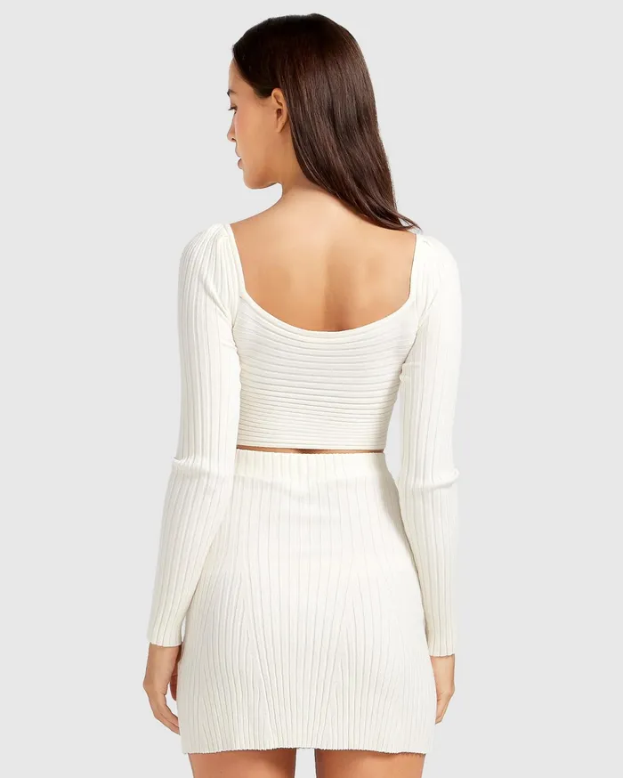 Women Knitwear Belle and Bloom Forget Me Not Knit Crop 8211 Cream