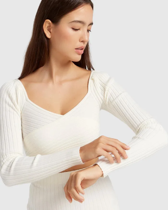 Women Knitwear Belle and Bloom Forget Me Not Knit Crop 8211 Cream