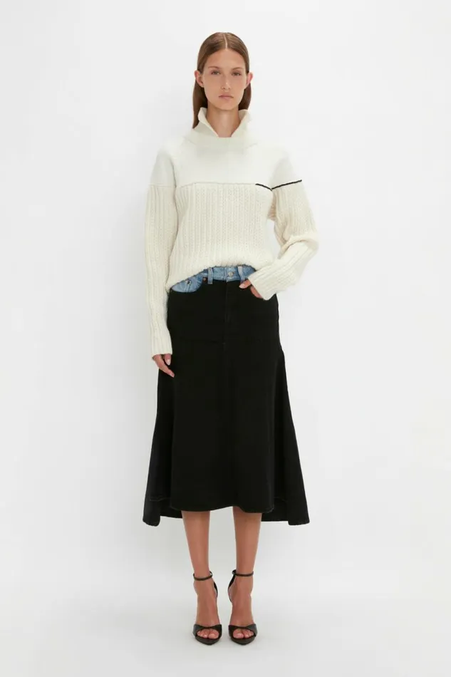 Women Knitwear Victoria Beckham Collar Detail Jumper In Natural