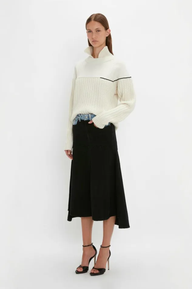 Women Knitwear Victoria Beckham Collar Detail Jumper In Natural