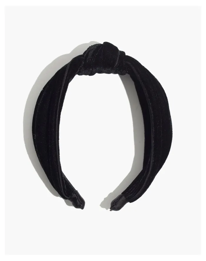 Women Knotted Velvet Covered Headband True Black Madewell Hair Accessories