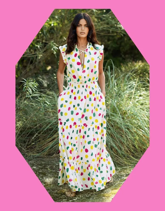 Women La Galeria Elefante Print Tiered Dress Ivory Monsoon Dresses