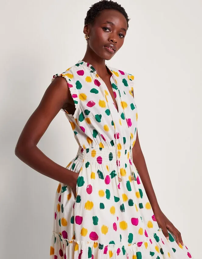 Women La Galeria Elefante Print Tiered Dress Ivory Monsoon Dresses