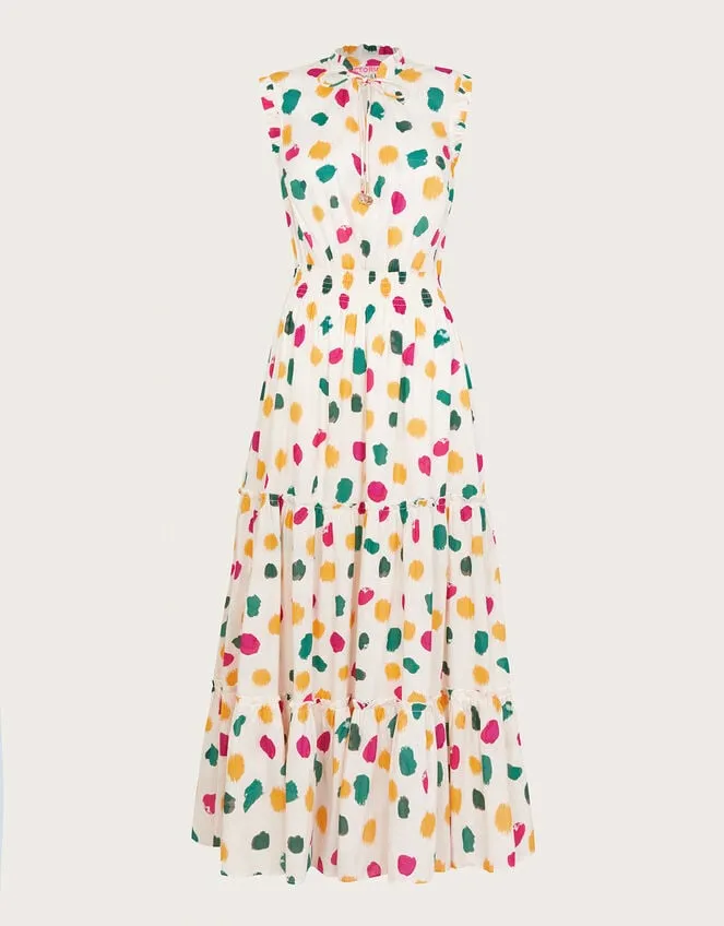 Women La Galeria Elefante Print Tiered Dress Ivory Monsoon Dresses