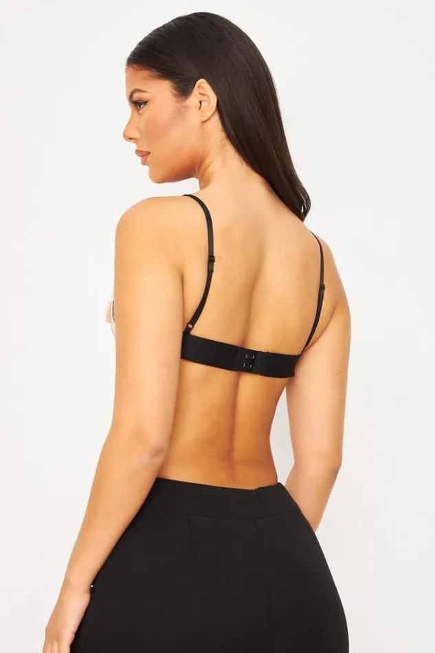 Women Lace Underwire Bra In Pink And Black Black Brentiny Paris Lingerie