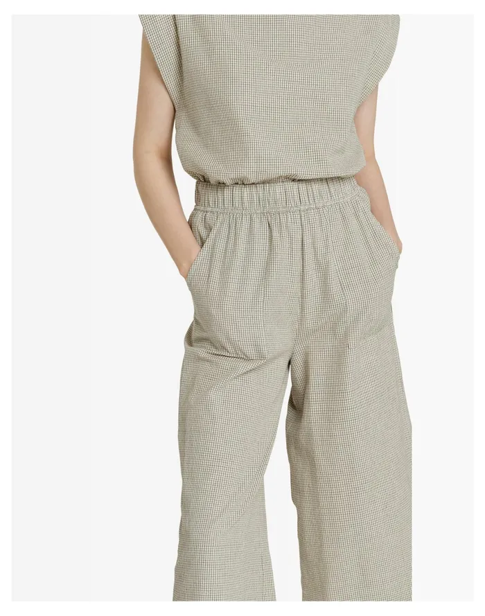 Women LAUDE The Label Everyday Crop Sand Grid Multi Madewell Pants Women LAUDE The Label Everyday Crop Sand Grid Multi Madewell Pants