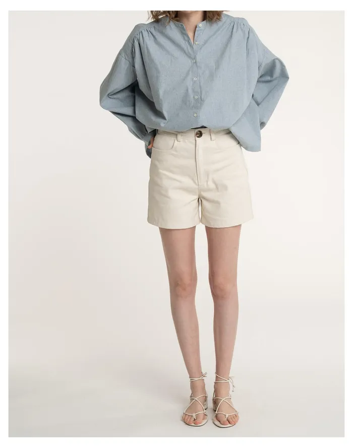 Women LAUDE The Label High Rise Short Ivory White Madewell Shorts Women LAUDE The Label High Rise Short Ivory White Madewell Shorts
