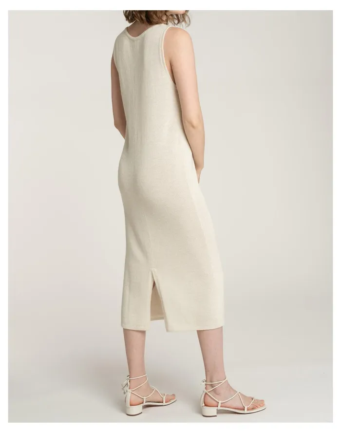 Women LAUDE The Label Scoop Neck Knit Midi Ivory White Madewell Dresses Women LAUDE The Label Scoop Neck Knit Midi Ivory White Madewell Dresses