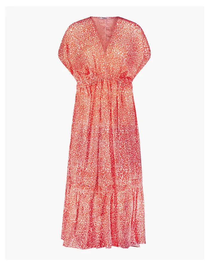 Women Lemlem Halima Plunge Neck Dress Coral Madewell Dresses