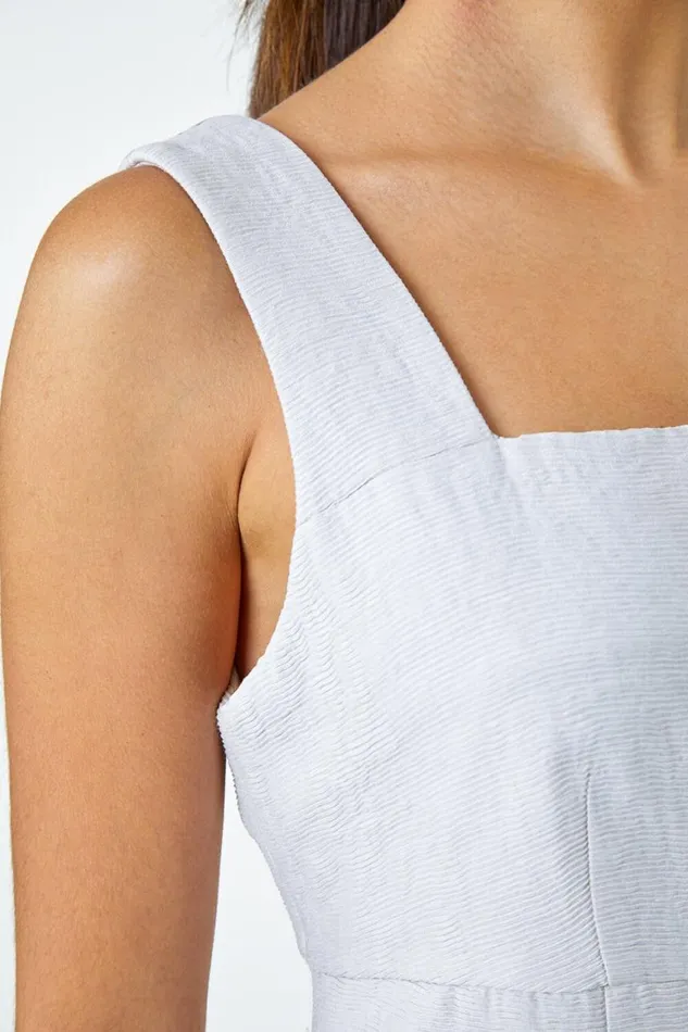 Women Light Grey Pleat Textured Bodycon Shift Dress Roman Occasionwear