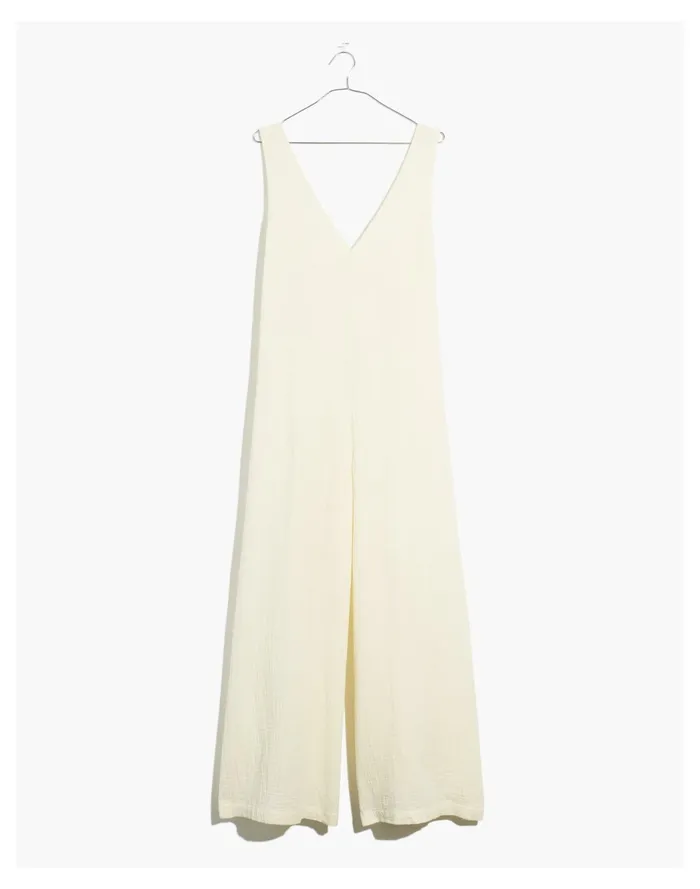 Women Lightestspun Tie Back Cover Up Jumpsuit Lighthouse Madewell Swim