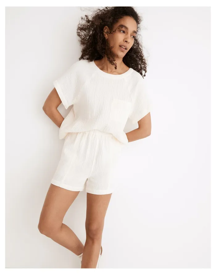Women Lightspun Easy Pull On Shorts Lighthouse Madewell Shorts