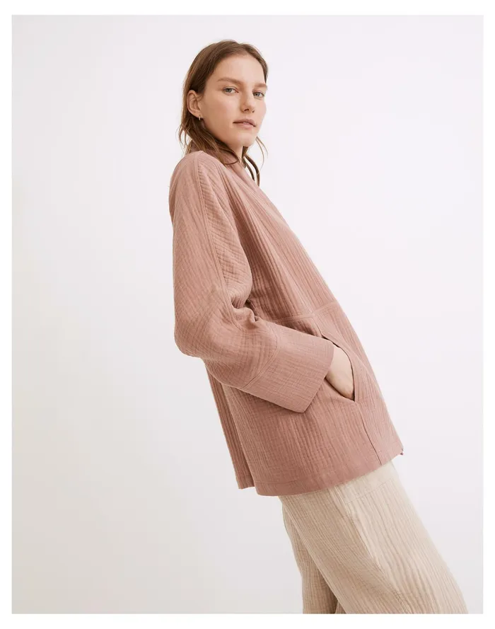 Women Lightspun Robe Jacket Faded Mauve Madewell Jackets Women Lightspun Robe Jacket Faded Mauve Madewell Jackets