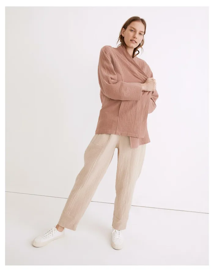 Women Lightspun Robe Jacket Faded Mauve Madewell Jackets Women Lightspun Robe Jacket Faded Mauve Madewell Jackets
