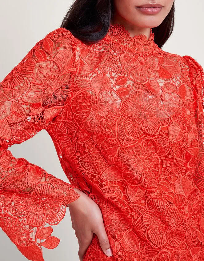 Women Lila Lace Tunic Dress Orange Monsoon Occasionwear