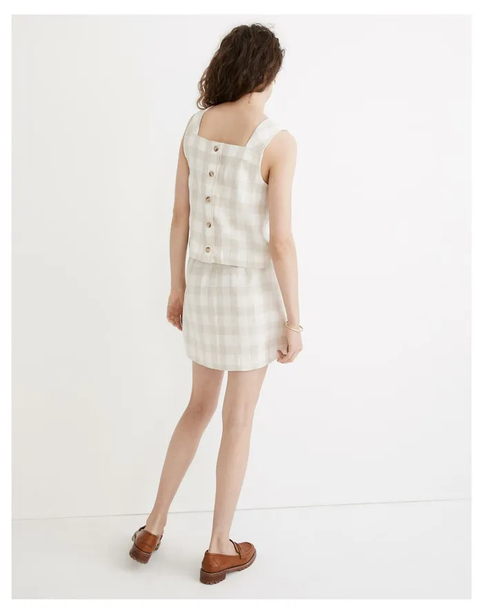 Women Linen Blend Sunside Button Back Top Natural Linen Yd Madewell Tees Women Linen Blend Sunside Button Back Top Natural Linen Yd Madewell Tees