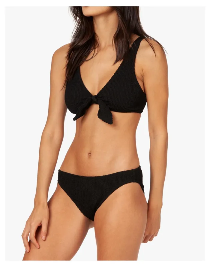 Women LIVELY Ruched Bikini Bottom Black Madewell Swim