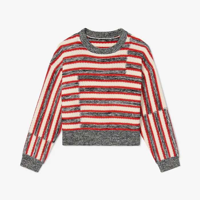 Women M M LaFleur The Leila Slouchy Sweater 8211 Multi Knit Sunset Stripe Sweaters
