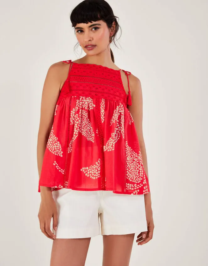 Women Mahi Halter High Neck Cami Top Red Monsoon Tops and Blouses