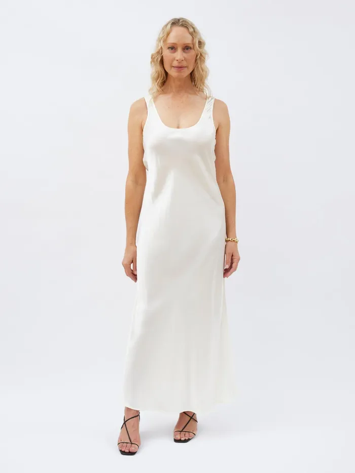 Women Maison Essentiele 8211 Scoop Neck Maxi In Ivory The UNDONE Loungewear