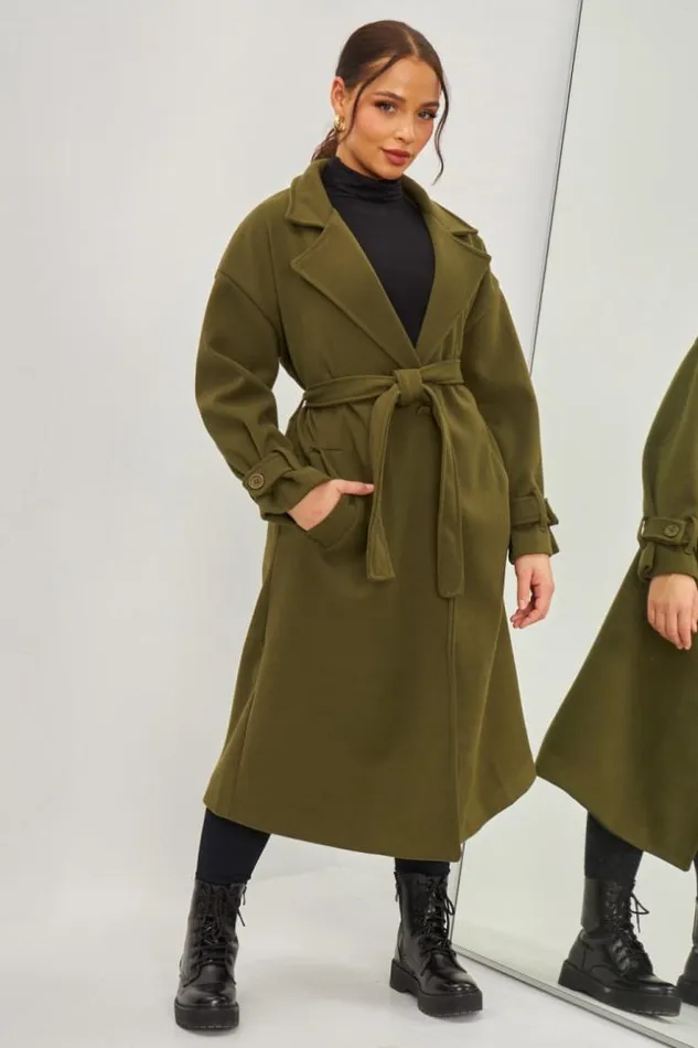 Women Manteau pais Long Ctel Style Trench Kaki Khaki Brentiny Paris Coats