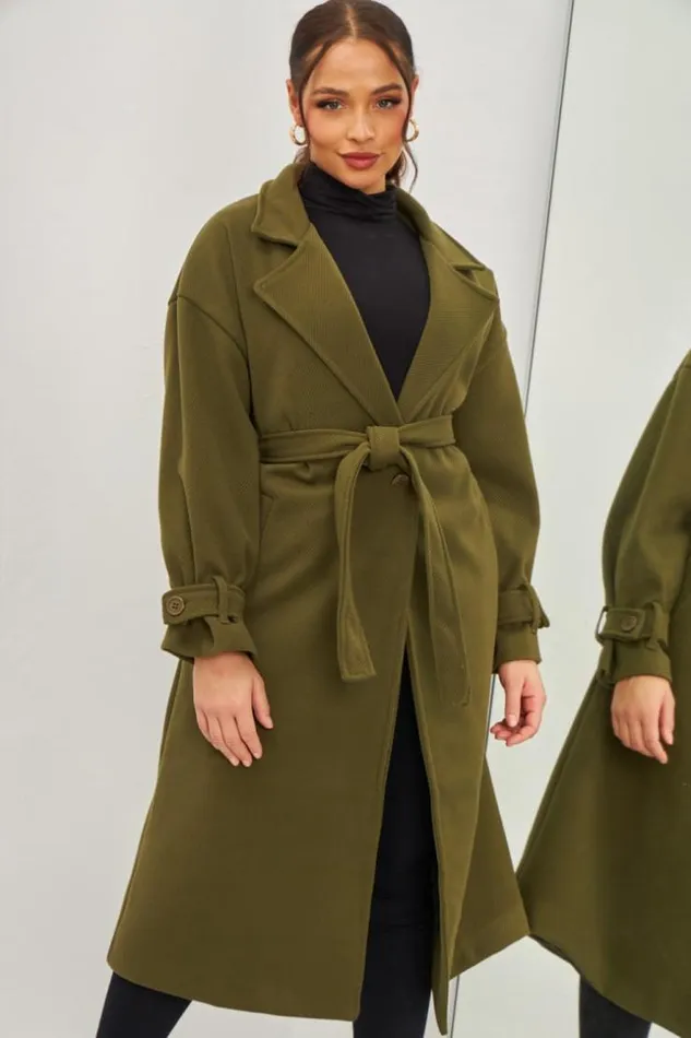 Women Manteau pais Long Ctel Style Trench Kaki Khaki Brentiny Paris Coats