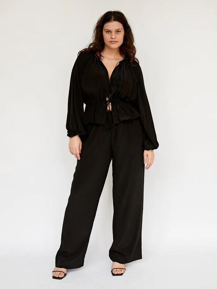 Women Matteau 8211 Black Drawstring Trouser In Black The UNDONE Pants