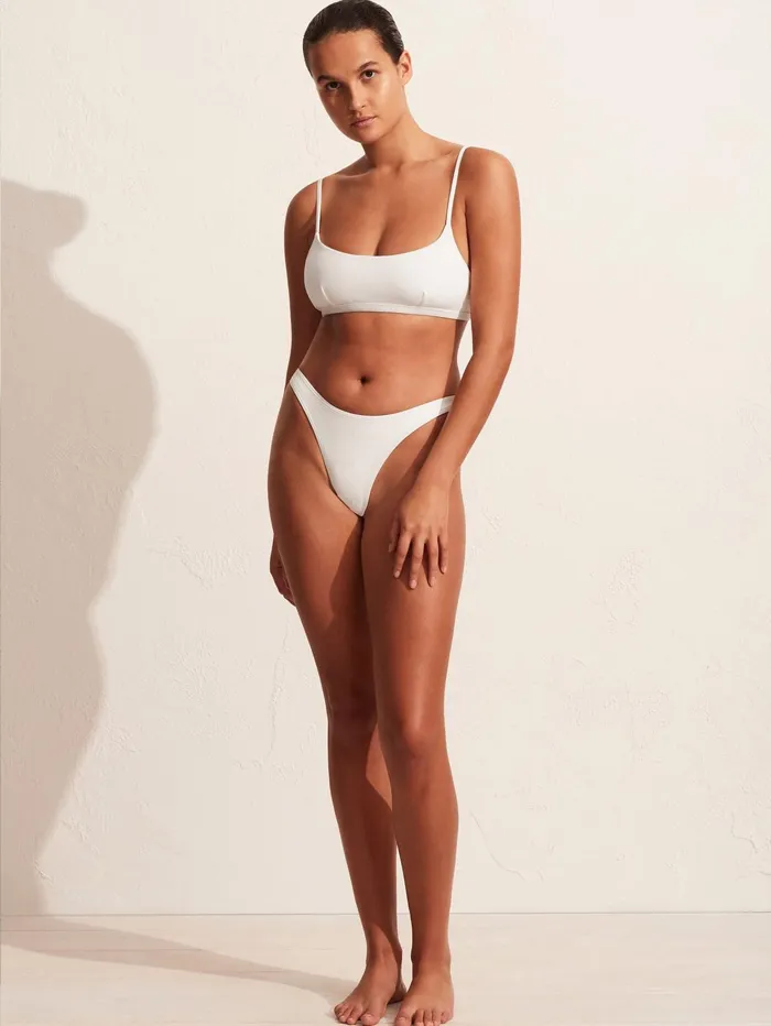 Women Matteau 8211 Crop Top In Chalk Crinkle The UNDONE Swimwear