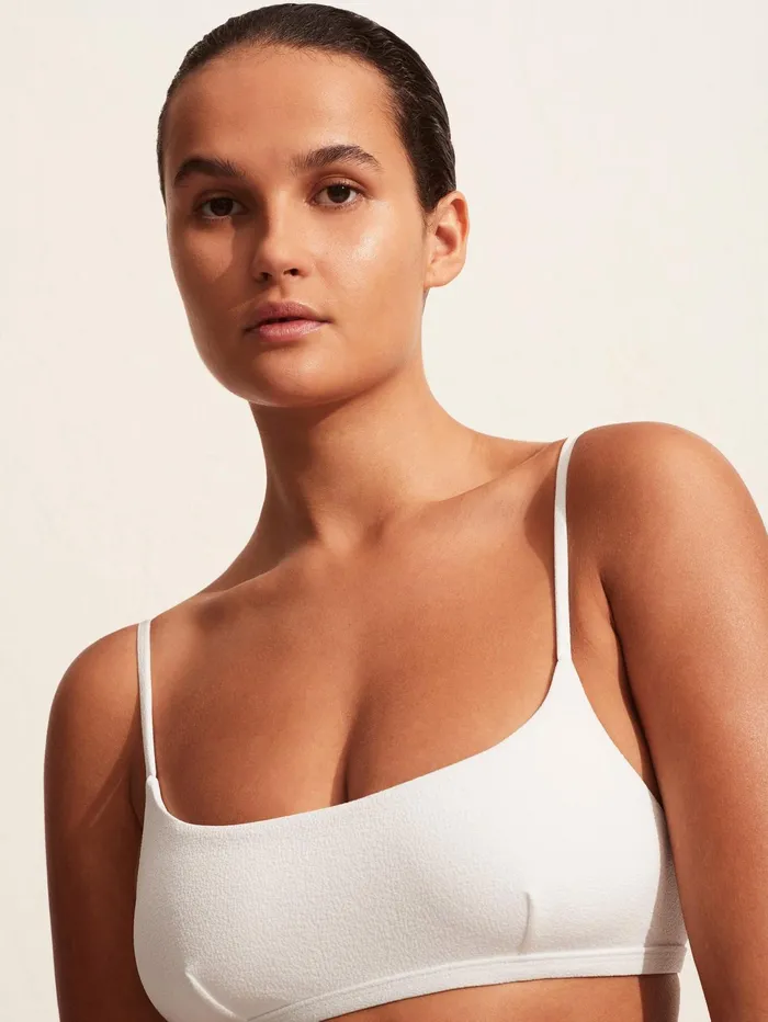 Women Matteau 8211 Crop Top In Chalk Crinkle The UNDONE Swimwear