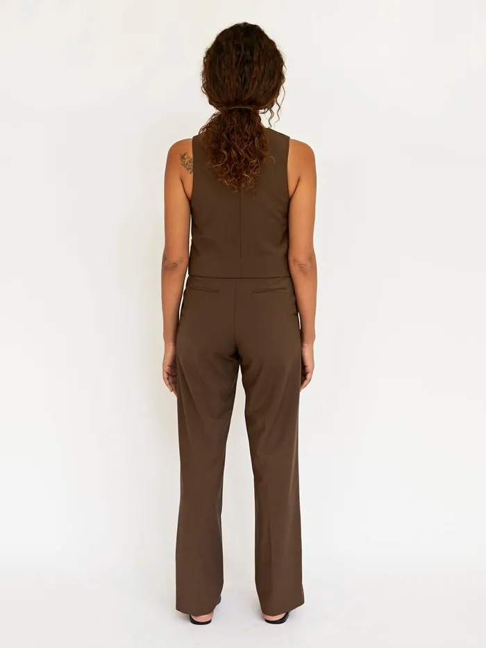 Women Matteau 8211 Tailored Waistcoat In Coffee The UNDONE Tops