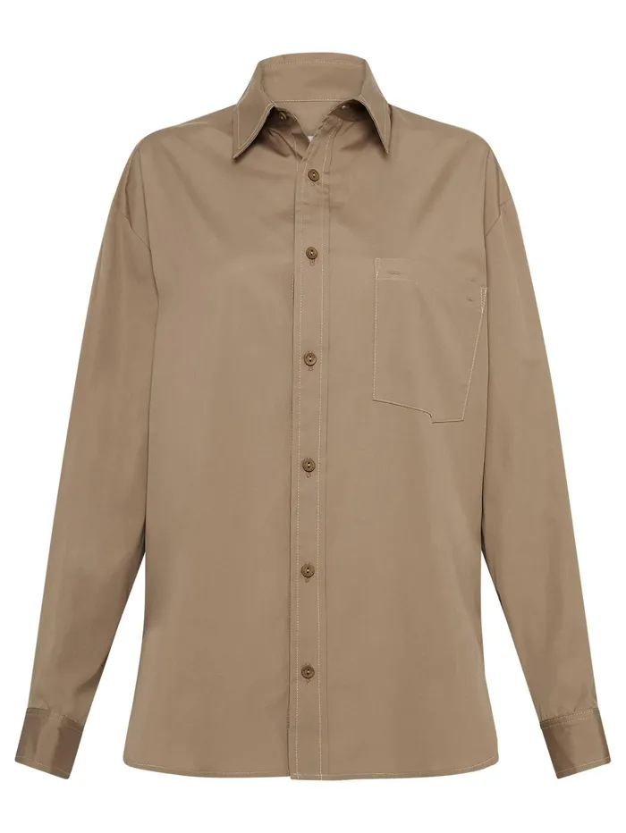Women Matteau 8211 Tan Classic Pocket Shirt The UNDONE Tops