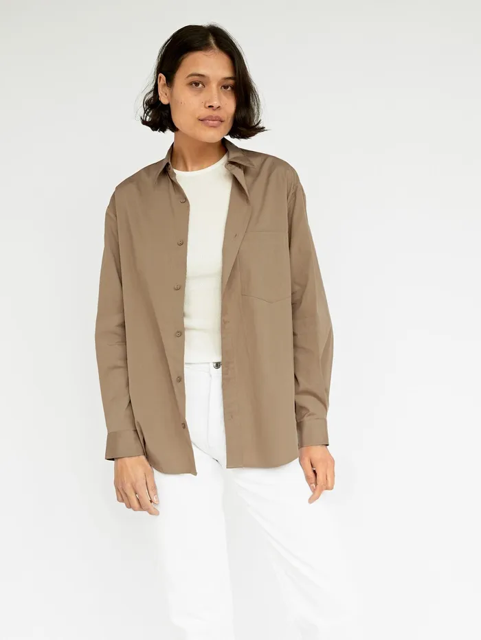 Women Matteau 8211 Tan Classic Pocket Shirt The UNDONE Tops