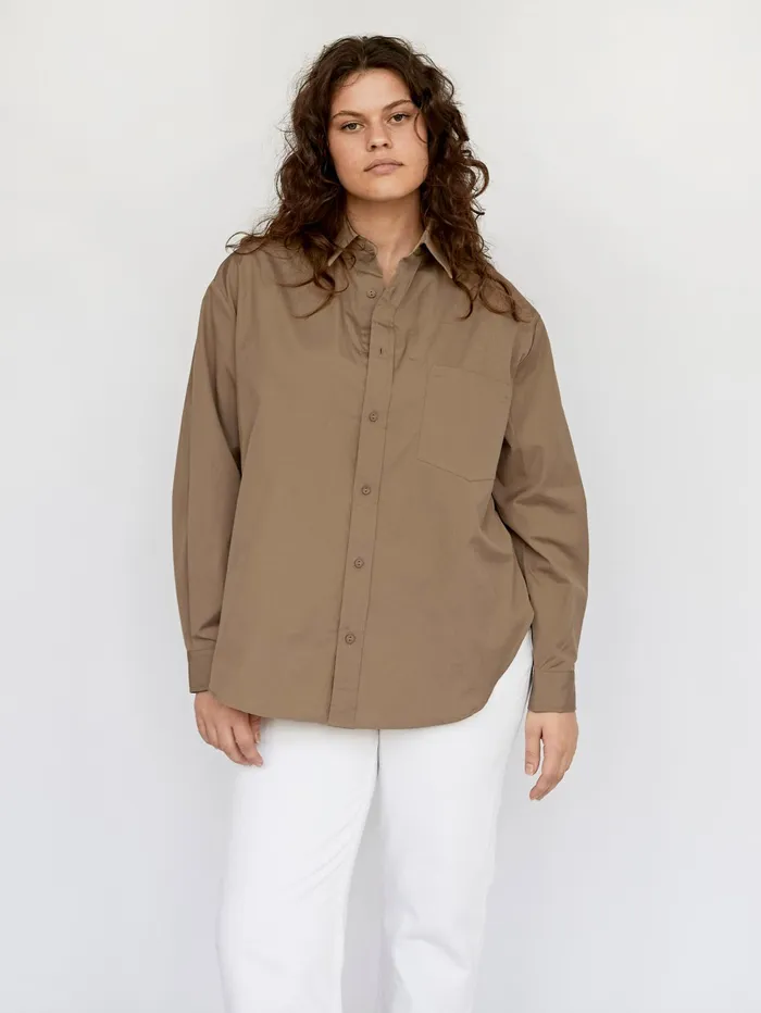 Women Matteau 8211 Tan Classic Pocket Shirt The UNDONE Tops